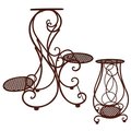 Red Carpet Studios Red Carpet Studios 20058 Tiered Plant Stand; Rustic - Set of 2 20058